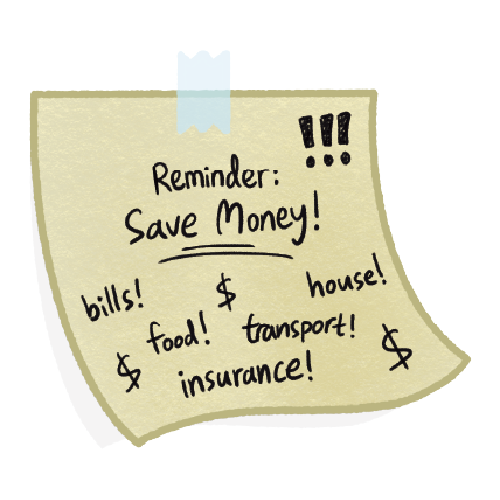 Save Money Reminder Note