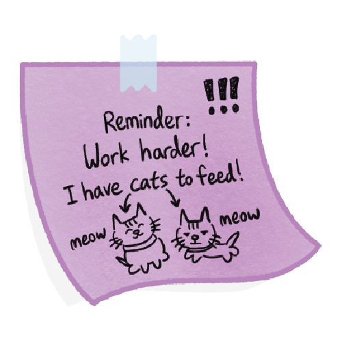 I Have Cats to Feed Reminder Note