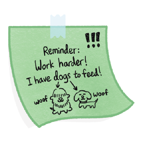 I Have Dogs to Feed Reminder Note