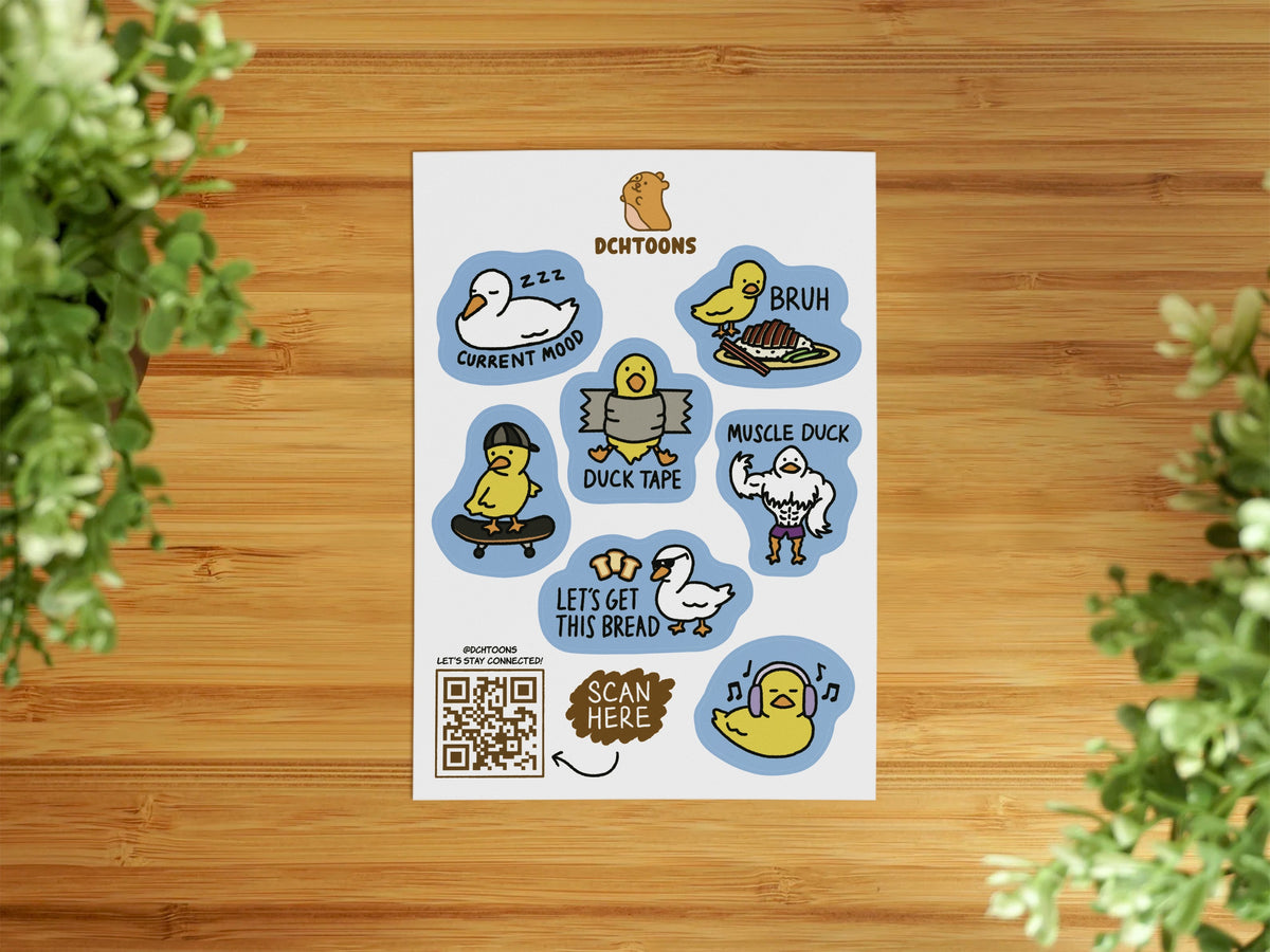 Duck Sticker Sheet – DCHTOONS